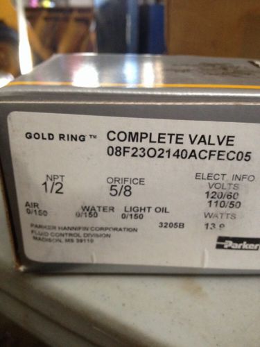 New - parker complete solenoid valve 1/2&#034;npt  5/8&#034;orifice for sale