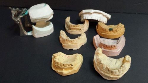 Old VTG Odd Unique Medical Dental Denture Form Jaw Mold Lab Articulator Lot