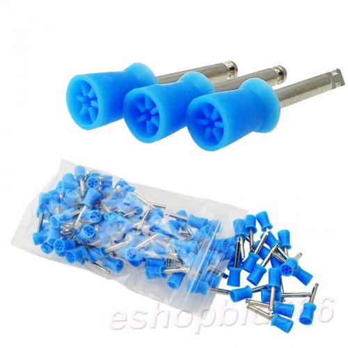 2015 Blue100 PCS Dental Polishing Polish Prophy Cup Brush 6 Webbed Latch Type A+