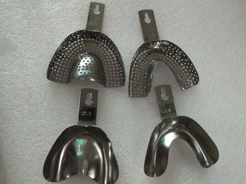 Dental jaw Impression Tray Assorted Steel qty-4 size Large and Medium