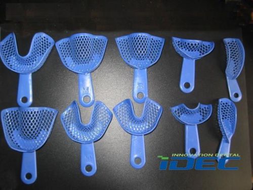 Free shipping 10PCS Blue Dental Plastic-Steel Impression Trays autoclavable