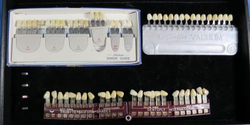 Lot of 3 Tooth Shade Guides. Dentsply, VITA, Noritake