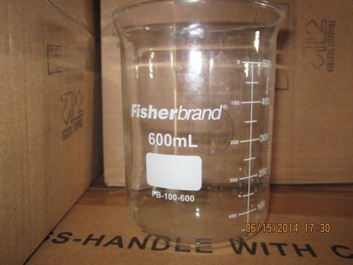 600ml Fisherbrand beakers - new, 2 cases (6 beakers in case), FB-100-600