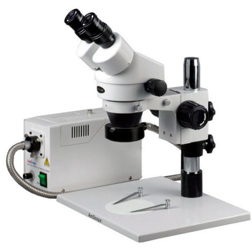 7X-45X Inspection Zoom Microscope with Fiber Optic Ring Illuminator