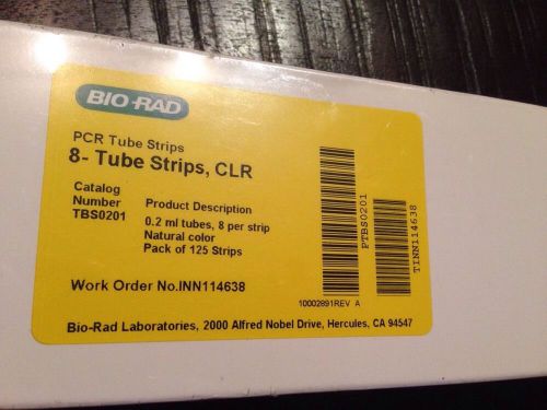 Biorad 0.2 ml pcr tube strips,clr-without cap-tbs-0201 pkg of 125 natural color for sale