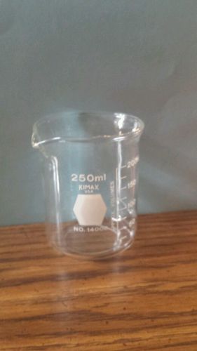 New kimax glass lab beaker flask no. 14000 250ml 50-200 for sale