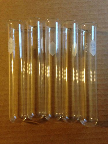 Kimax Lab Glass Test Tubes 6&#034; x 1&#034; Lot of 5