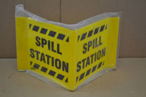 Lot of 2 prinzing v2ss24a v-shaped plastic spill station signs new for sale