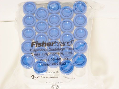 NEW 50 Fisherbrand Higher-Speed Easy Reader Plastic Centrifuge Tubes 06-443-20