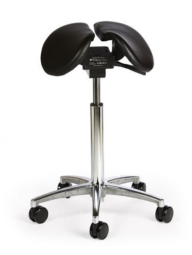 Ergonomic divided leather salli saddle stool tilt model for sale