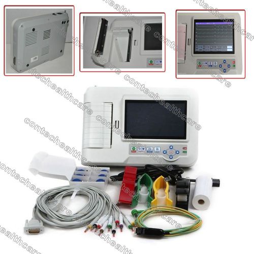 CE&amp;FDA Touch Screen Six-Channel ECG EKG Machine Electrocardiograph ECG-600G+SW