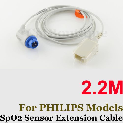 SpO2 Sensor Extension Cable For PHILIPS 12 - 9 Pin