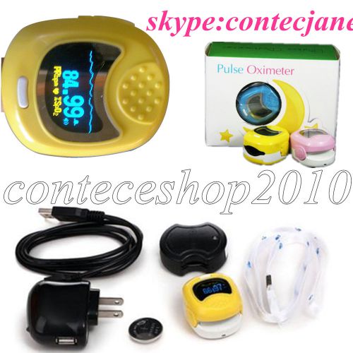 CE Oled Cute&amp;Smart Children fingertip pulse oximeter,SPO2 monitor, Yellow