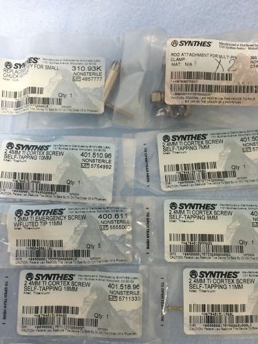 Synthes Titanium Plates and Instruments Lot of 29 #560