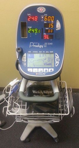 Colin Prodigy II Pressmate Patient Monitor 2240 with sturdy Stands W Cuff
