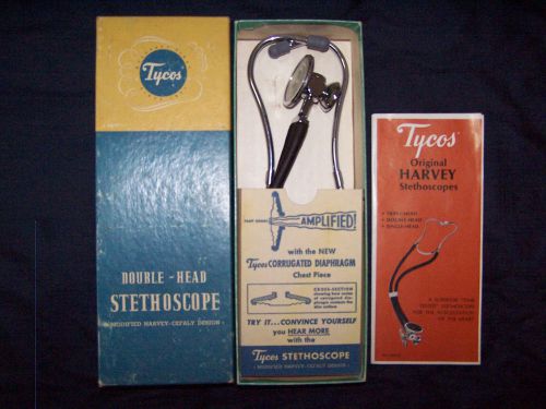 Tycos original harvey double-head cardiology stethoscope new old stock nos for sale