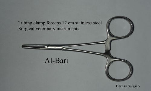 TUBING CLAMP FORCEPS 12 CM STAINLESS STEEL SURGICAL VETERINARY INSTRUMENTS