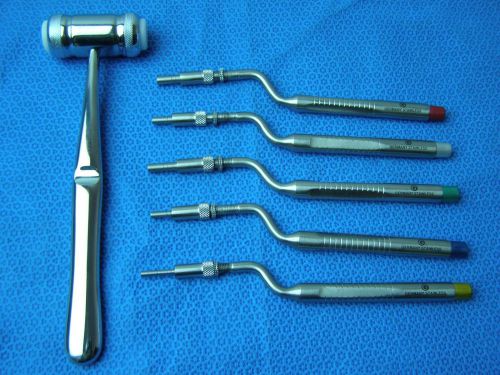 5 sinus osteotome set cvd + mead mallet dental instruments &amp; veterinary for sale