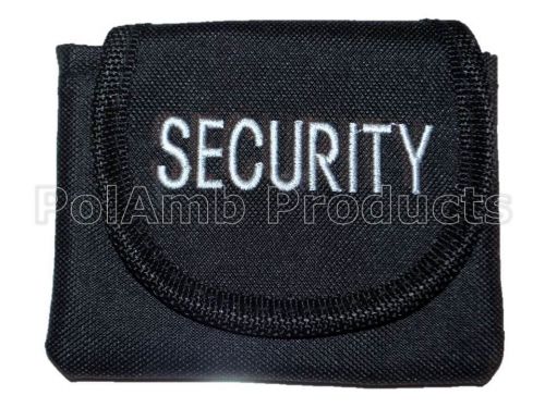 5x embroidered security pouch (black) for sia, guard, patrol, bouncer, warden for sale
