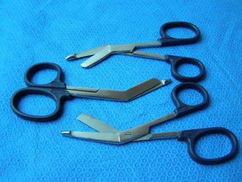 3Unit-Lister Bandage Nurse Scissors 5.5&#034;-Color Handles(Dark/Blue),One Large Ring
