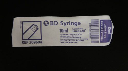 BD 309604 Luer Lok 10ml Syringe ~ Lot of 25