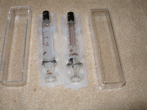 Vintage Trylon Interchangeable Glass Hypodermic Syringe-New In Case 1cc Luer