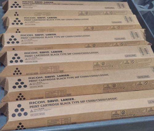 Ricoh Savin Lanier Genuine MP C5000 C5050 LD550C Black Toner Set, Box of 6