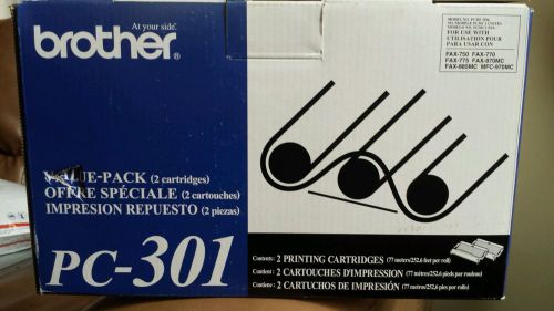BROTHER PC-301 fax machine printing cartridges pack of 2 NEW