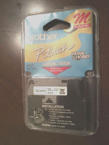 Brother P-touch 9mm 3/8&#034; M Tape - Silver