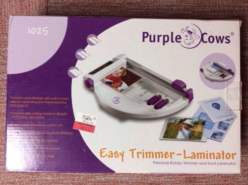 Purple Cows Easy Trimmer and Laminator, 9 Inches, White and Purple (1025)