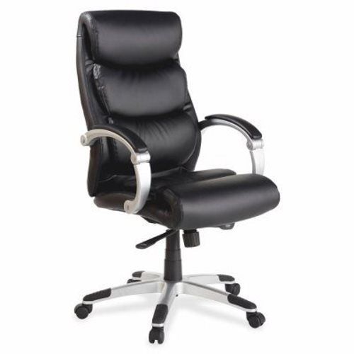 Lorell High-Back Exec Chair, Leather, Flex Arms,27&#034;x30&#034;x46-1/2&#034;, BK (LLR60620)