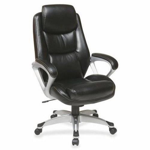 Lorell Exec Eco Chair w/Headrest, 28-1/4&#034;x30&#034;x47-1/4&#034;, Black (LLR52120)