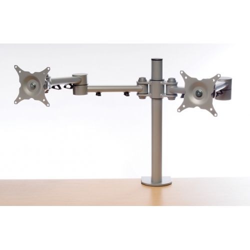 Standard height adjustable flat screen arm for two/double (2) monitors w/fixings for sale