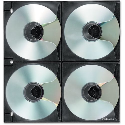 Fellowes 4x4 binder sheet - 25 pack - slide insert - clear - 8 cd/dvd for sale