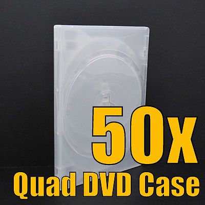 50x Blank Quad 4 Discs DVD Box Case Clear Standard