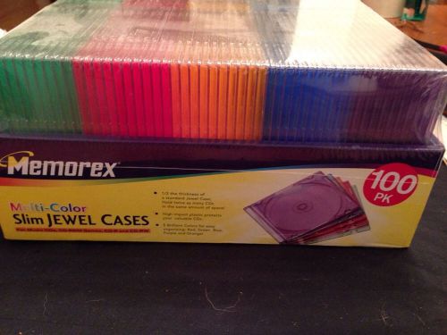 Memorex Multi Color Slim Jewel Cases 100 Pack