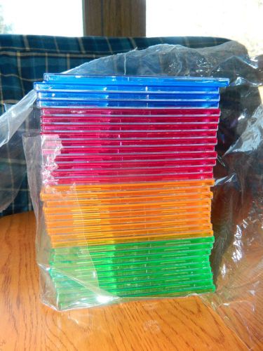 32 SLIM MULTI COLORED SLIM CD/DVD PLASTIC CASES