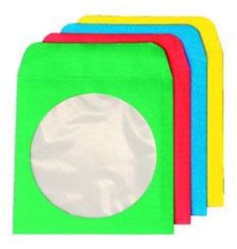Quality Park 5-3/4&#039;&#039; x 5-3/4&#039;&#039; CD /DVD Sleeve Assorted Colors 50 Count