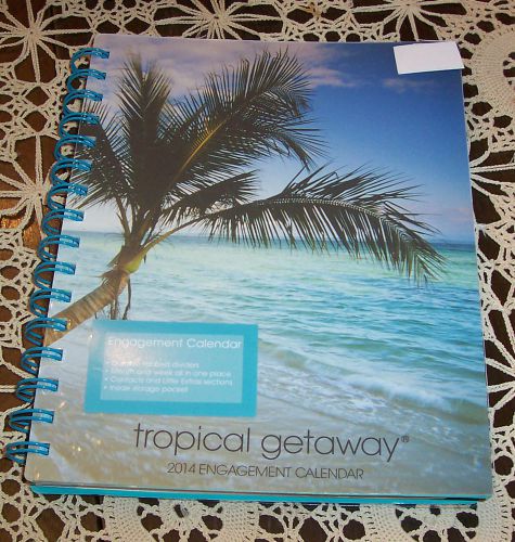 2014 Weekly/Monthly Calendar Tropical pictures Getaway 7x9 planner tabs glance