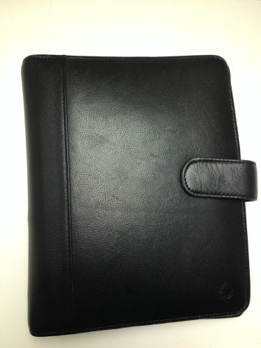 Franklin Covey Black Leather Classic Size Binder with Snap Closure