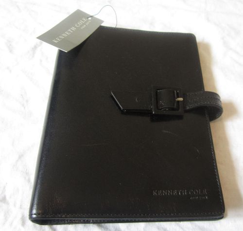 Kenneth Cole Compact Black Sim Leather Planner Organizer 6 Ring Binder NWT $70