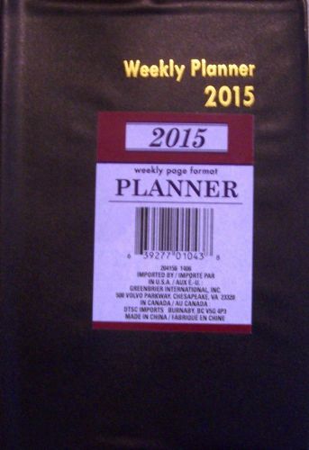 BLACK POCKET 2015 WEEKLY PLANNER APPOINTMENTS   5&#034; X 7&#034;  FREE SHIPPING!!!