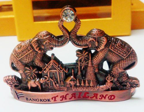 Elephants Business Namecard Holder Red Blonde Color Table Sculptur Souvenir Gife