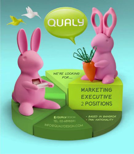 Qualy home/office desk stationary duo bunny tape dispenser&amp;scissors magnet# for sale