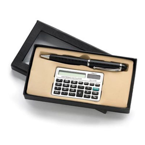15009 Executive Black Pen &amp; Calculator Presentation Desk Set