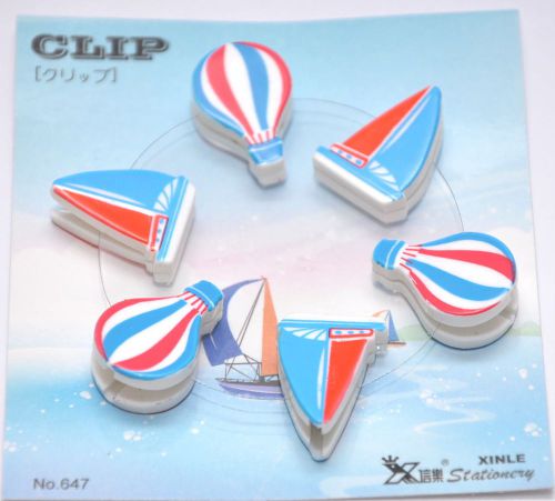 Cute and lovely sailing and balloon 6 paper clips for sale