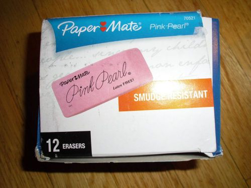 New  12PK Paper Mate Pearl Eraser - Lead Pencil Eraser Pink  PAP70521