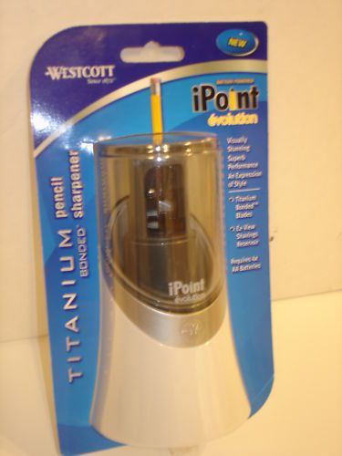Westcott iPoint Evolution BatteryPencil Sharpener White