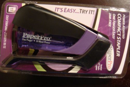 New Accentra PaperPro Compact Spring Powered Stapler Purple, 15 Sheet, 155