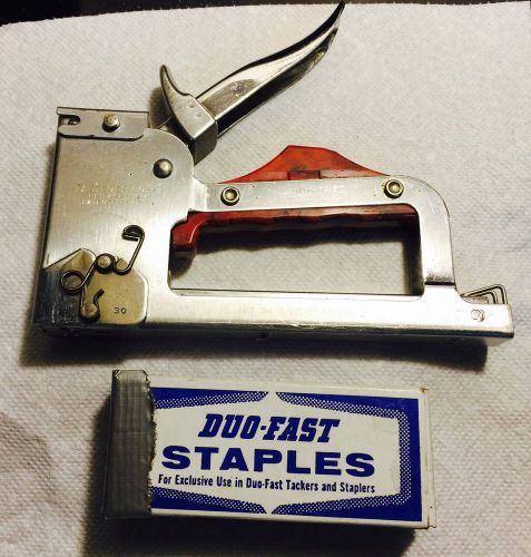 Duo-fast vintage heavy duty staple gun / tacker and staples for sale